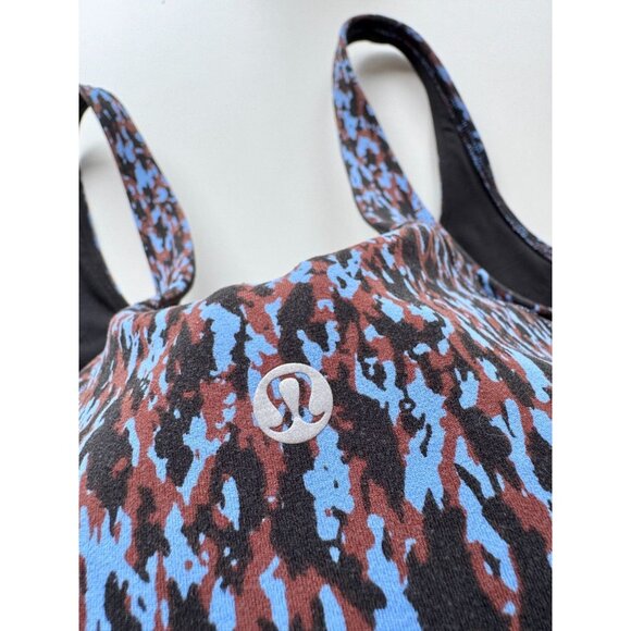 LULULEMON Align Tank Leopard Camo Blue Nile Multi Nulu V-Neck Top, Size 12 - Picture 8 of 16